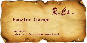 Reszler Csenge névjegykártya